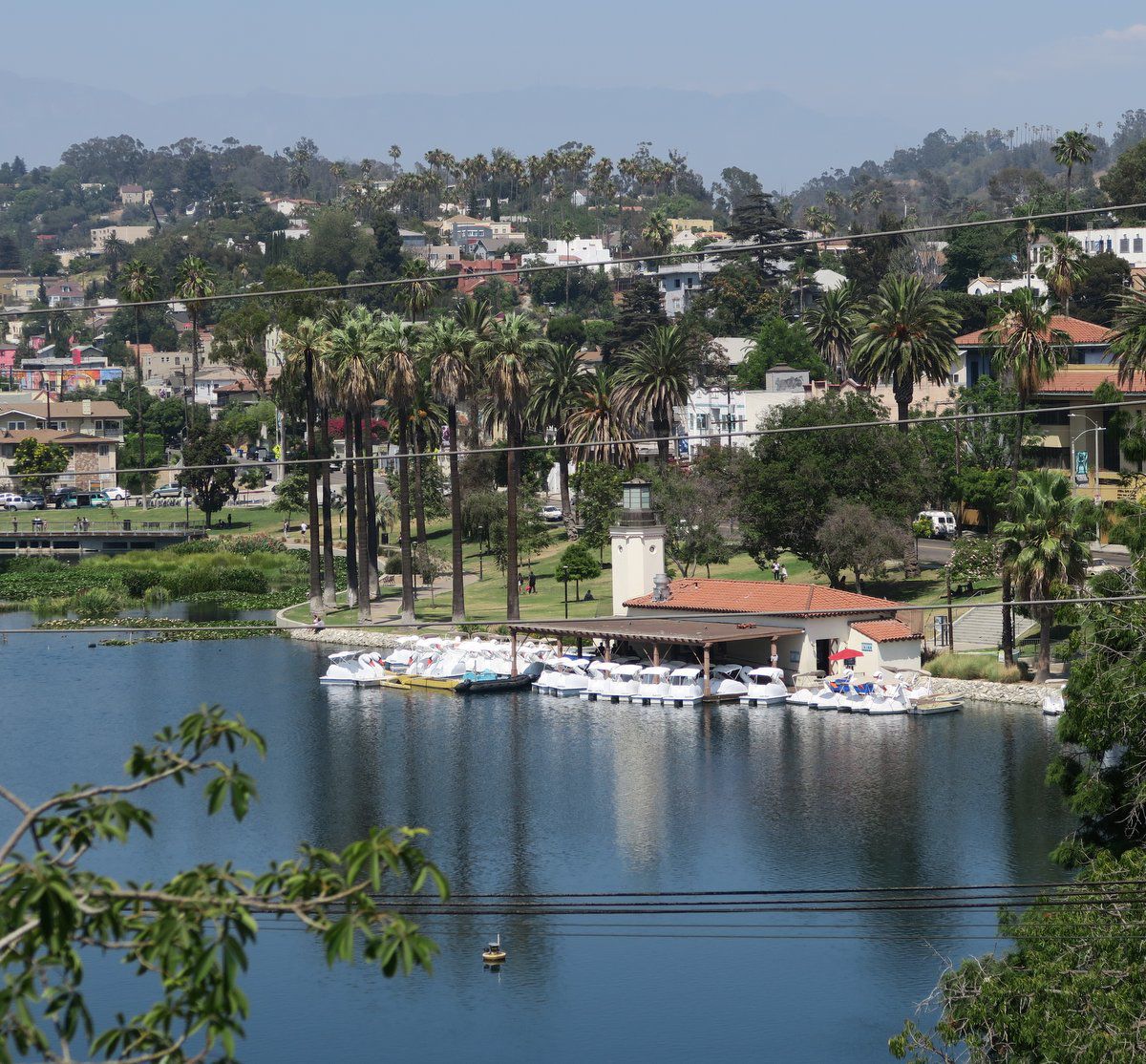 Echo Park Lake viewed from Clinton Street